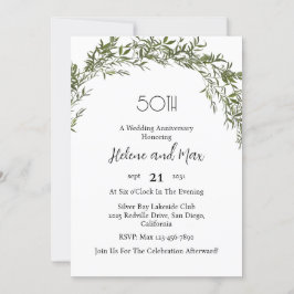 Invitación Bodas de aniversario de verde clásico encantador 