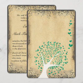 Invitación Bodas de Ave Amor Vintage de Árbol Esmeralda de Ho