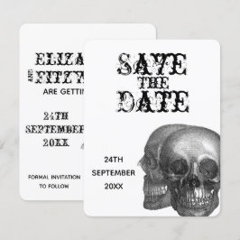 Invitación Bodas de Calaveras Góticas Save The Date