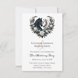 Invitación Bodas de campo-caballos enamorados