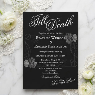 Invitación Bodas de Capullos Florales Góticos Hasta que la Mu