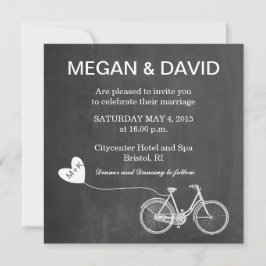 Invitación Bodas de Chalkboard con bicicleta
