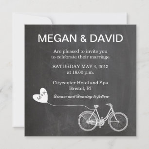 Invitación Bodas de Chalkboard con bicicleta