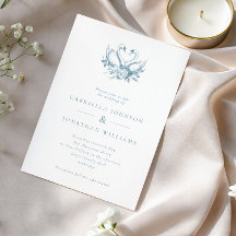 Bodas de Cisnes Florales Vintage Azules