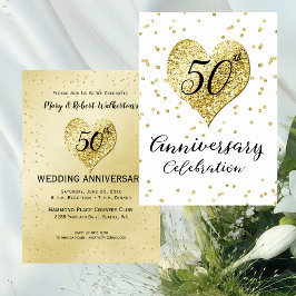 Invitación Bodas de confeti de oro del 50 aniversario