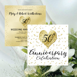 Invitación Bodas de confeti de oro del 50 aniversario