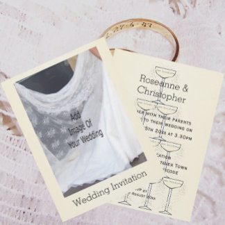 Invitación Bodas de copas de champán