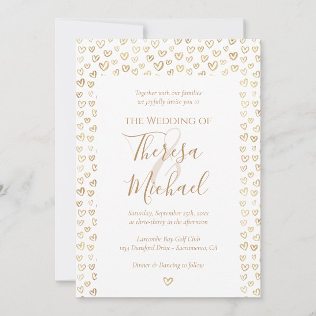 Invitación Bodas de Corazones de Oro (Anverso)