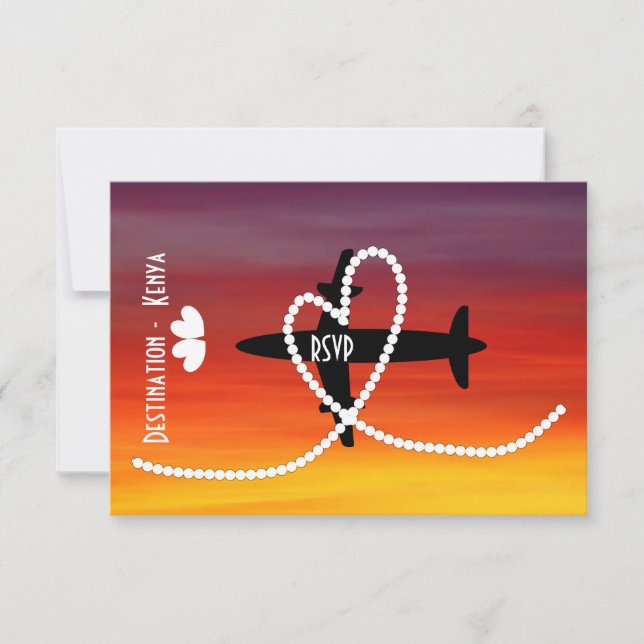 Invitación Bodas de destino en el extranjero en Kenia RSVP (Anverso)