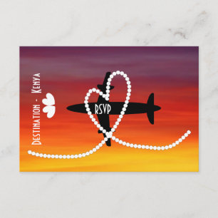 Invitación Bodas de destino en el extranjero en Kenia RSVP