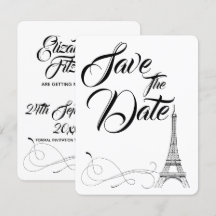 Bodas de Doodles parisinas Save The Date