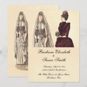 Invitación Bodas de dos novias vintage