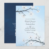 Bodas de Flor de Cerezo Blanca con Código QR para 