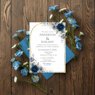 Invitación Bodas de Flores Azules
