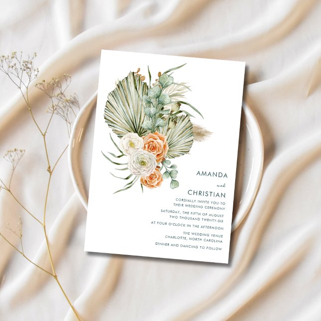 Invitación Bodas de flores de otoño al aire libre rústicas (Fall Flowers Rustic Outdoor Wedding Invitation)