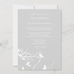 Invitación Bodas de fondo de invierno gris claro personalizad