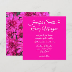 Invitación Bodas de Foto de Mums Rosa Caliente