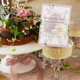Invitación Bodas de girasoles florales atrevidas en rosa