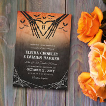 Bodas de Halloween Góticas con Murciélagos y Coraz