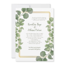 Bodas de hojas de eucalipto verde salvia con marco