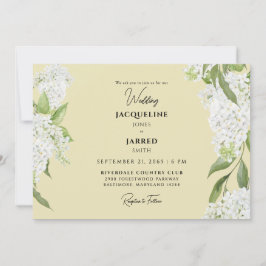 Invitación Bodas de Hortensias Blancas Amarillas