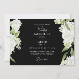 Invitación Bodas de Hortensias Blancas y Negras