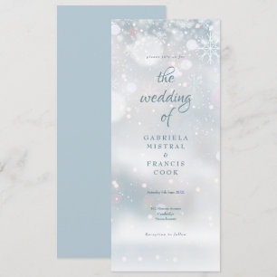 Invitación Bodas de invierno de copos de nieve elegantes
