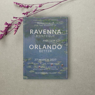 Invitación Bodas de Jardín Vintage Nenúfares de Monet Arte Re