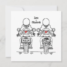 Bodas de lesbianas personalizadas en moto de dos n