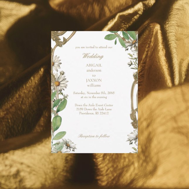 Invitación Bodas de Margaritas con Marco Antiguo (Subido por el creador)