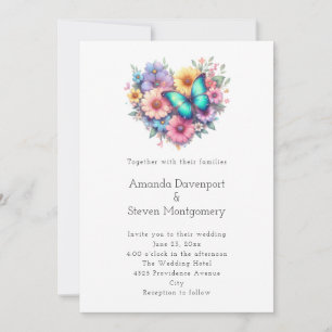 Invitación Bodas de margaritas con una hermosa mariposa