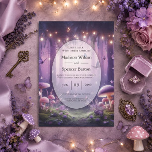 Invitación Bodas de Mariposas Purpúreas y Cielos Estrellados