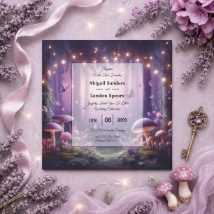 Invitación Bodas de Mariposas Purpúreas y Cielos Estrellados