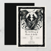 Bodas de Murciélagos de Amor Gótico de Crema Negra