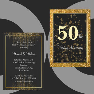 Invitación Bodas de Oro 50 Aniversario Elegante 