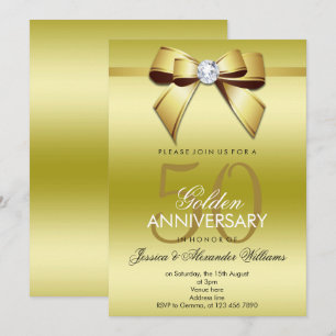 Invitación Bodas de oro: arco glamuroso y cinta por 50 aniver