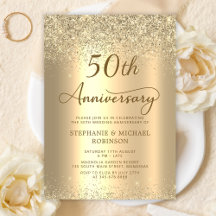 Bodas de Oro Brillantes Metalizadas 50 Aniversario