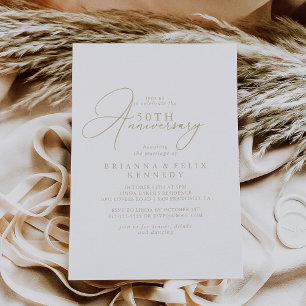 Invitación Bodas de Oro Clásicas y Elegantes 50º Aniversario 