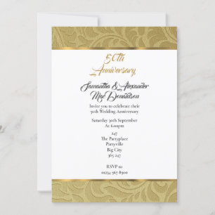 Invitación Bodas de oro de damasco vintage 50 aniversario de 