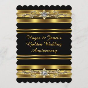 Invitación Bodas de Oro Diamantes Elegantes 50 Aniversario de