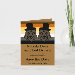 Invitación Bodas De Oso Orgullo Boda Salvar La Fecha Notecard