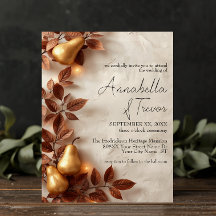 Bodas de Otoño con Peras Doradas y Hojas de Olivo