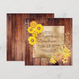 Invitación Bodas de Otoño Rústicas con Rosas Silvestres Amari