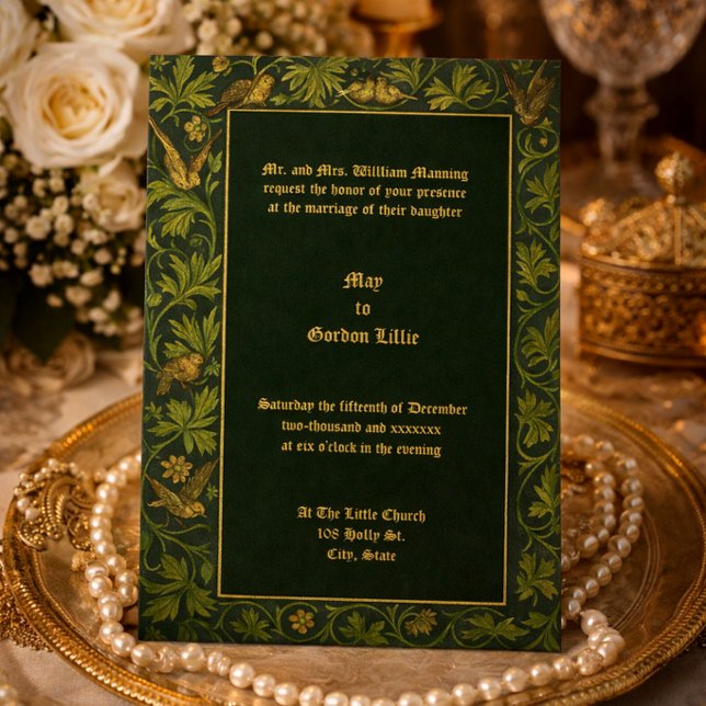 Invitación Bodas De Palomas En Vid Floral (Subido por el creador)