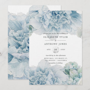 Invitación Bodas de Peonías Azules