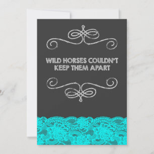 Invitación Bodas de Pizarra Vintage Caballos Salvajes