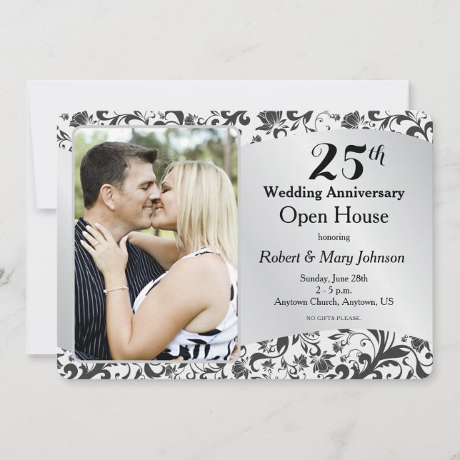 Invitación Bodas de plata 25 aniversario de boda (Anverso)