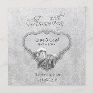 Invitación Bodas de Plata 25 Aniversario de Bodas Silver Call
