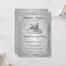 Invitación Bodas de Plata 25 Aniversario Elegante Brillo