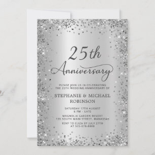 Invitación Bodas de Plata Aniversario de Bodas 25 Años con Br